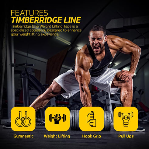 Hook Grip Tape – 3-Pack 19Ft Self-Adhesive Non Sticky Athletic Tape for Weightlifting – Elastic and Durable Hand Workout Grip – Chalk and Sweat Fr...