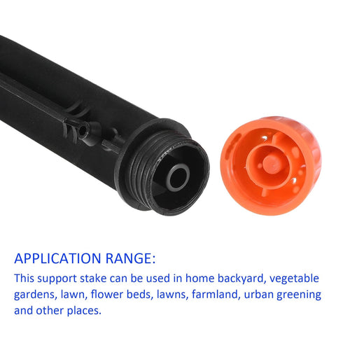 5 Pack Drip Emitters - Garden Lawn 360 Degree 8 Holes Irrigation Dripper Sprinklers with Stakes Apply to Watering System (170mm Orange, Black)...