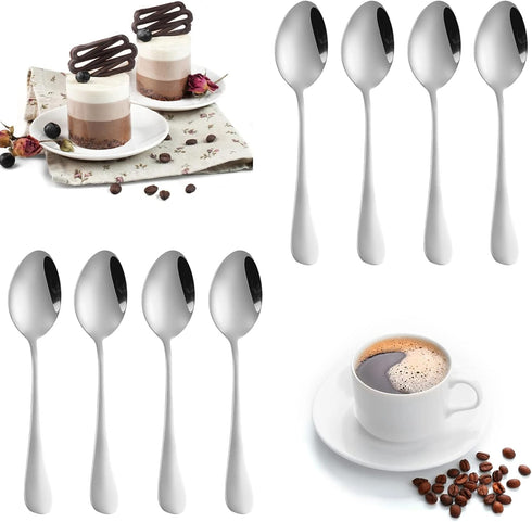8 Pcs Demitasse Espresso Spoon, SourceTon Stainless Stee Mini Coffee Spoons for Dessert, Coffee Sugar, Tea, Appetizer (4.9 Inch)...