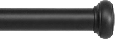 Kenney Weaver Cap End Indoor/Outdoor Black Curtain Rod, Adjustable 37-72 Inch Rod for Windows & Patio...