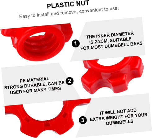 4 Pcs collar clip curly dumbbell supplies curling iron dumbbell hex nut household lock ring pole...