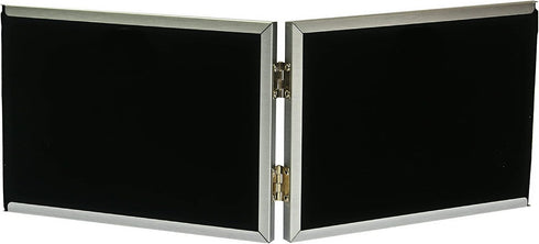 Brushed Aluminium Satin Silver Colour - Twin 2 Picture Horizontal Double Folding Photo Frame - Takes 2 Photos of 6 x 4 inches (15 x 10 cm) (Landsc...