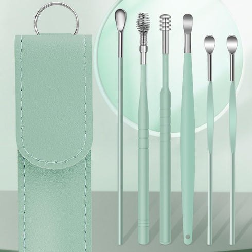 3 Set Ear Pick Cleaning Kit for Ear 6Pcs/Set Stainless Steel Earwax Removal Kit with PU Leather Storage Bag Ear Cleaning Tool for Women and Men...