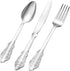 75PCS Silver Plastic Silverware for 25 Guests, Heavy Duty Silver Disposable Utensils Sets, Includes 25 Forks, 25 Spoons, 25 Knives, Elegant Cutler...