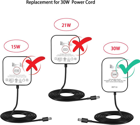 30W Power Cord Adapter Replacement for Echo Show 8, Echo Show 2nd Gen, Echo 3rd Gen, Echo Plus 2nd Gen and Echo Show 10 (3rd Gen), AC Power Supply...