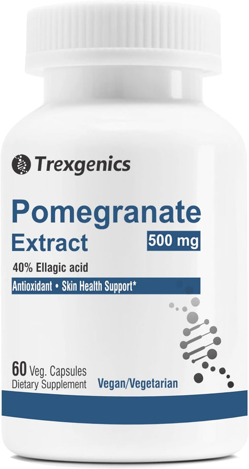 Trexgenics® Pomegranate 500 mg 40% Ellagic Acid, Antioxidant, Skin Health Blood Circulation Support (60 Veg. Capsules)...