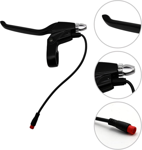1 Pair Brake Lever, Left and Right Power Off Handle Accessories 108PPD Brake Levers, 2 Pin Male Hand Brake Controller Kit for Electric Bike Scoote...