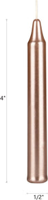 Mega Candles 20 pcs Unscented Rose Gold Exquisite Mini Taper Spell Candles, 4 Inch Tall x 1/2 Inch Diameter, Magic Chimes, Enchantment, Casting Ri...