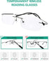 Eyekepper Titanium Rimless Reading Glasses Readers Men Women Gunmetal +0.00...