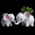 Ogrmar 2PCS Elephant Plant Window Boxes Cute Elephant Flower Pot/Modern White Ceramic Succulent Planter Pots/Tiny Flower Plant Containers Animal D...