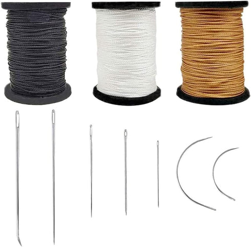 Topus Extra Strong Upholstery Repair Sewing Thread Kit and Heavy Duty Household Hand Needles, Including 7 Styles of Leather Canvas Sewing Needles ...
