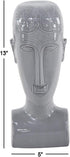 Deco 79 Ceramic People Face Sculpture, 5" x 5" x 13", Gray...