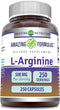 Amazing Formulas L-Arginine Supplement | 500 Mg Per Serving | 250 Capsules | Amino Acid Supplement for Men & Women | Non-GMO | Gluten Free | Made ...