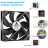 GDSTIME Dual Ball Bearings 120mm x 120mm x 25mm 5 inch 12v Brushless DC Cooling Exhaust Fan, For Desktop...