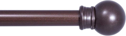 Kenney 7/16” Fiona Café Window Curtain Rod, Chocolate, 48-84”...