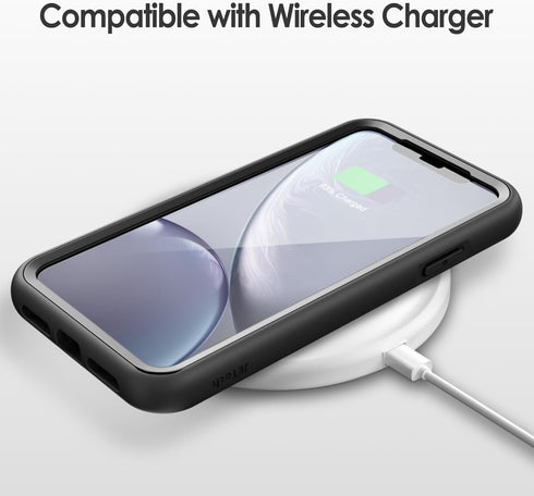 JETech Case for iPhone XR 6.1-Inch with Built-in Anti-Scratch Screen Protector, 360 Degree Full Body Rugged Phone Cover Clear-Back (Black)...