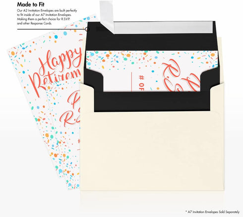 LUXPaper A2 Invitation Envelopes | Peel & Press | 4 3/8" x 5 3/4" | Midnight Black | 80lb. Text | 50 Qty...