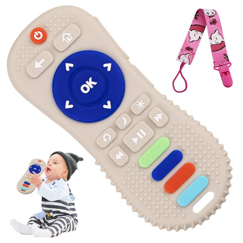 Silicone Remote Control Shaped Teether Toys for Babies 0-3, 0-6, 6-12 Months, Soft Remote Teething Toys for Infant Toddles 0-6 Months, Infant Hand...