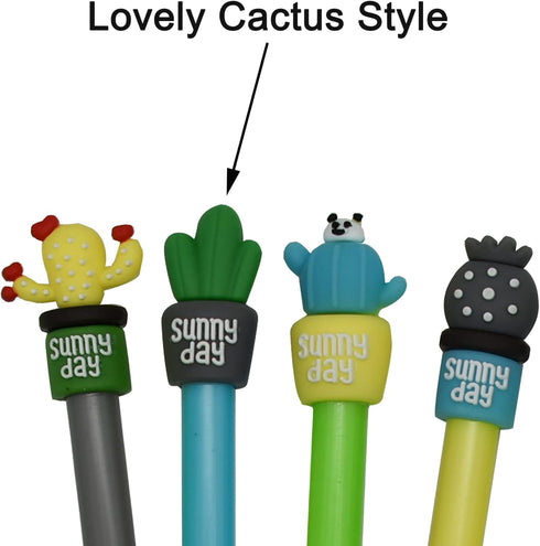 Maydahui 40PCS Cactus Gel Pen Cute Cartoon Potted Plant Pens Red Flower Bear Ball Mountain Style Black Ink for School Home Office...