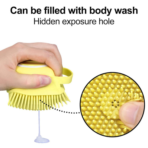 Bath Brush Silicone, Massage Soft Brush Dog Cats, Pet Massage Brush Bubble Brush Yellow...