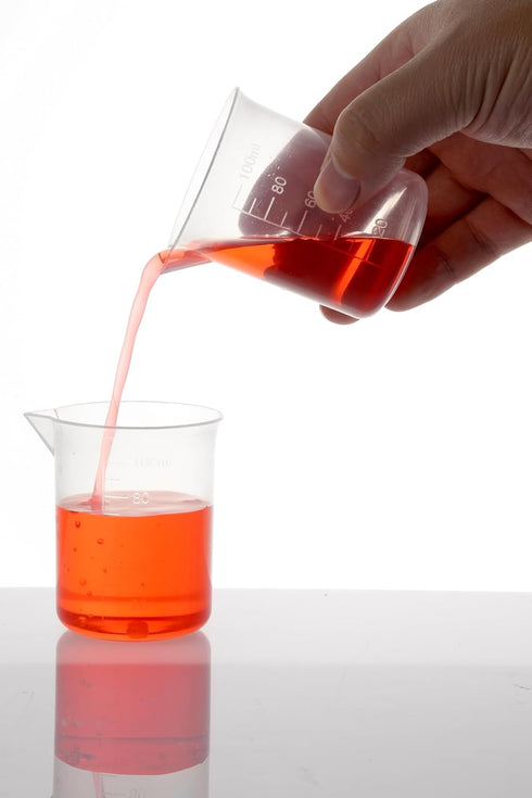 12 Transparent 3.4 Oz Laboratory Measuring Cups, 100ml Plastic Beakers For Scientific Experiments And Liquid Measurement...