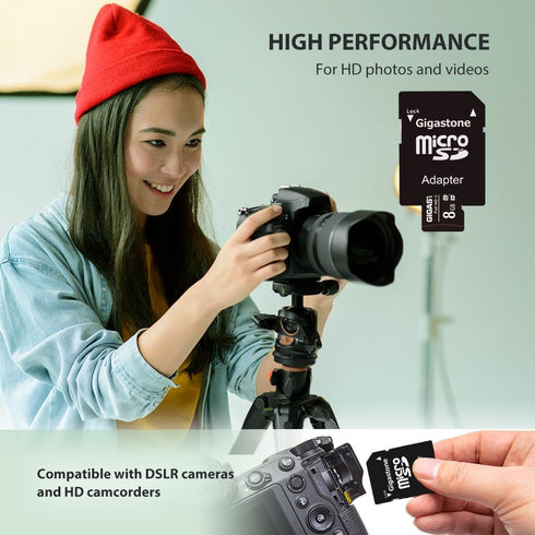 Gigastone 8GB 2-Pack Micro SD Card, Full HD Video, Surveillance Security Cam Action Camera Drone, 85MB/s Micro SDHC Class 10...