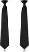 2 Pieces Men's Clip on Ties Solid Color Clip on Ties Pre Tied Neckties for Office School Uniforms(Black,18 Inches)...