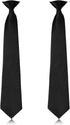 2 Pieces Men's Clip on Ties Solid Color Clip on Ties Pre Tied Neckties for Office School Uniforms(Black,18 Inches)...