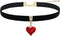 Vintage Black Choker Necklace for Women, Velvet Drip oil Red Heart Black Choker, Valentines Day Halloween Cosplay Party Jewelry, Adjustable Length...