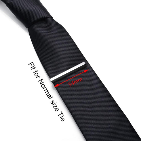HONEY BEAR Mens Tie Clip Bar for Normal Size Tie Wedding Gift 5.5cm Silver Black...