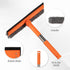 12.0" Window Squeegee for Car,2 in 1 Squeegee Window Cleaner with Long Stainless Steel Handle,Chenille Cloth Car Window Squeegee for Gas Station, ...