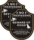 2 Pack Beware of Dog Signs for Fence, 9.6 x 7.7 inches, No Trespassing This Property is Protected by Video Surveillance Sign, Rust-Free/Fade Resis...