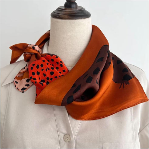 Aufeel 100% Pure Mulberry Silk Square Scarf for Hair-27''x27''- Women Silk Neckerchief Head Wrap Scarf...
