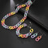 COLORFUL BLING Acrylic chunky Cuban Statement Necklace paper Clip Bracelet Earring Set Hip Hop Punk Choker paper clip Statement jewelry set...