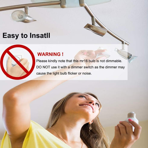 FTL MR16 LED Light Bulbs 3000K Warm White AC/DC 12V Non Dimmable Glass Cover 5W 500lm GU5.3 Spotlight 50W Halogen Replacement for Track Lighting a...