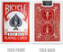 Bicycle Rider Back Playing Cards, Standard Index, Poker Cards, Premium Playing Cards, Red & Blue, 2 Count (Pack of 1)...