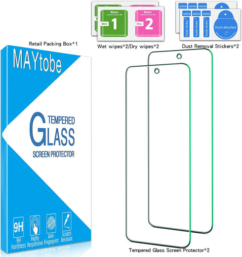 MAYtobe [2-Pack Screen Protector Designed for Motorola Moto G Play (2023) Tempered Glass, Bubble Free, Case Friendly...