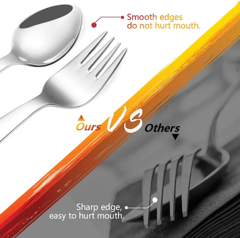 4 Piece Stainless Steel Toddler Utensil Set, Safe Kid Silverware Set for Self Feeding,Cartoon Toddler Forks and Spoons, Dishwasher Safe...