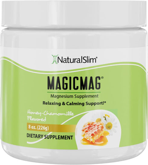 NaturalSlim Magicmag Pure Magnesium Citrate Powder Stress, Constipation, Muscle, Heart Health, and Sleep Support | Honey Chamomile Magnesium Suppl...