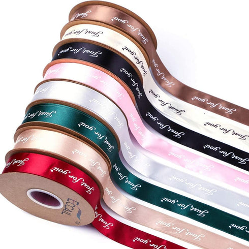 Ribbon for Crafts -Wholesale Bulk 50 Yard 1Inch Just for You Grosgrain Fabric RibbonFor Gift Package Wrapping Floral Design Hair Bow Clip Accessor...