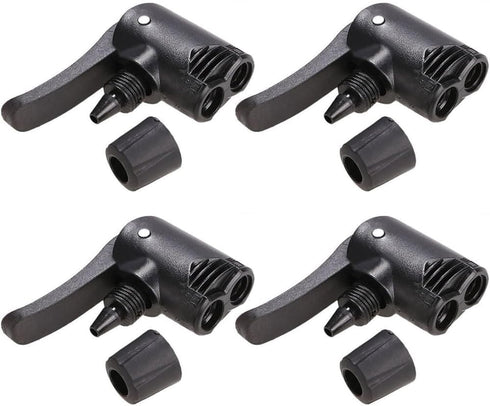 4 Pcs Pump Adapter Valve, 3 in 1 Replacement Dual Head Air Pump Adapter Valve Bicycle Bike Cycle Tyre Tube Pump Adapter Bike Floor Pumps...