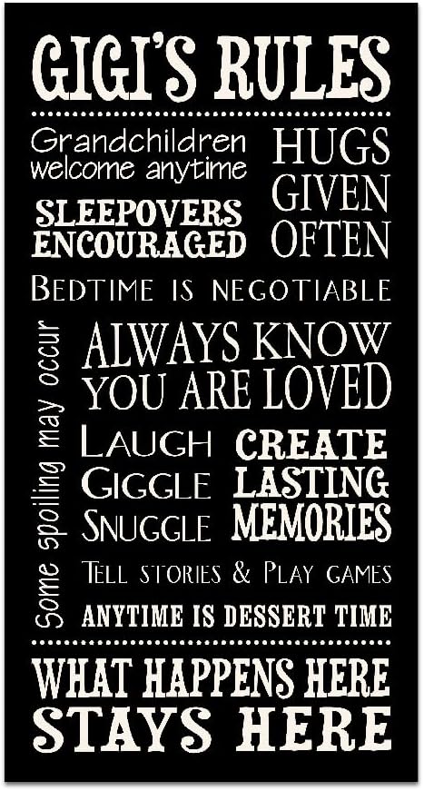 My Word! Gigi's Rules Decorative Sign,Black...