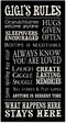 My Word! Gigi's Rules Decorative Sign,Black...