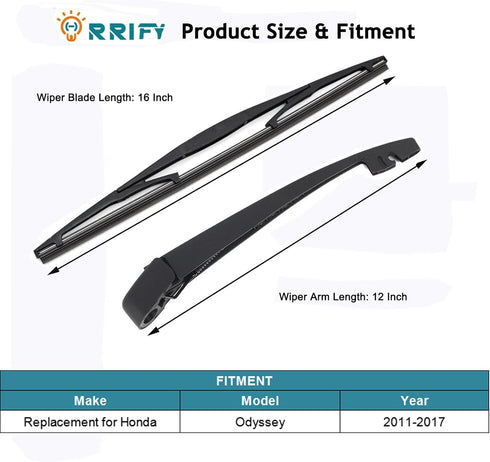 Rear Windshield Wiper Arm Blade 76720-TK8-A01 for Honda Odyssey 2011-2017 Back Windshield Wiper Assembly...