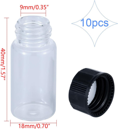 5 ml Clear Glass Bottles for Essential Oils, Chemistry Lab Chemicals, Colognes & Perfumes (10 Pieces)...