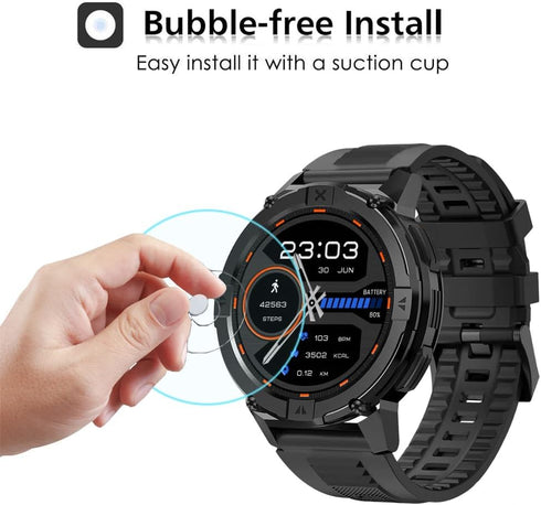 3 Pack Screen Protector Tempered Glass Compatible with Carbinox X-Ranger Smart Watch Smartwatch Screen Protectors Foils Glass 9H 0.3MM Slim Anti-S...
