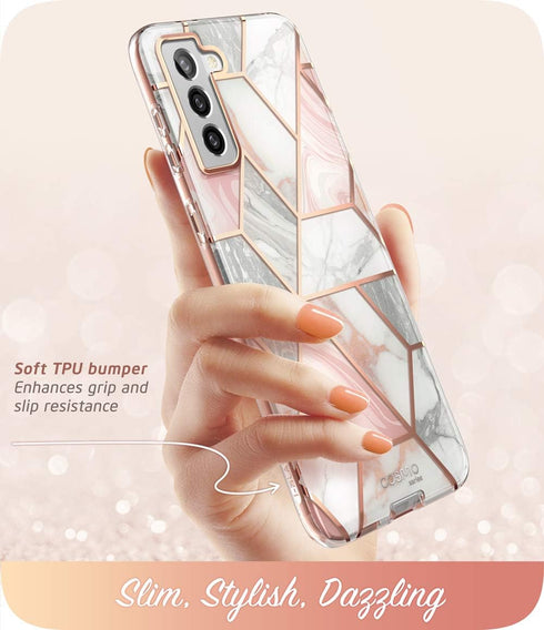 i-Blason Cosmo Series for Samsung Galaxy S21 Plus 5G Case, Slim Stylish Protective Case Without Built-in Screen Protector (Marble)...