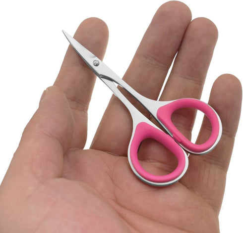 NC 2 Pieces Sewing and Embroidery Scissors Curved, Sharp, Stainless-Steel Design | Precision Tips, Ergonomic Rubber Handle Grip Small, Compact DIY...