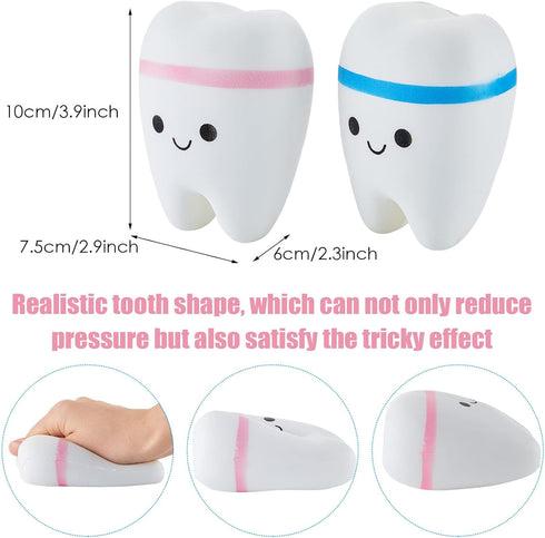 Hungdao 2 Pieces Jumbo Tooth Slow Rising Tooth Fake Tooth Anxiety Relieve Tooth Toy Dental Tooth Toys Dental Assistant Gifts for Stress Relief Tee...
