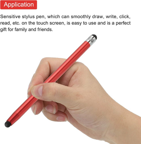 MECCANIXITY 5pcs Stylus Pens for Touch Screens Dual Rubber Tips Capacitive Stylus Universal Tablet Pen Sensitivity Precision, Red......